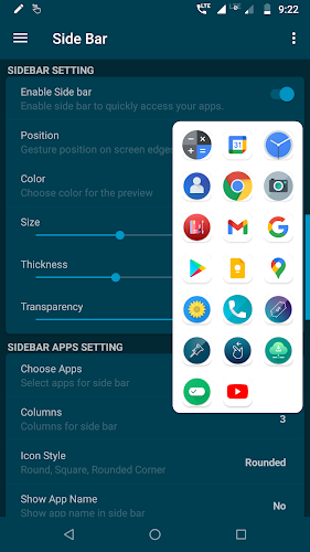 Side Bar - Edge Screen